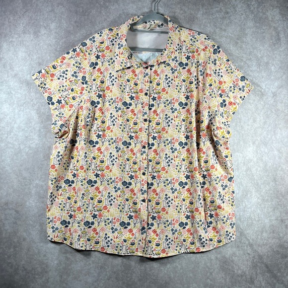 Duluth Trading‎ Co. Sidewinder Cap Sleeve Gardening Shirt Womens Size 4X Pink - Picture 2 of 10